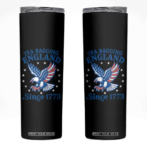 Tea Bagging England Since 1773 Skinny Tumbler Patriotic Eagle 4th of July