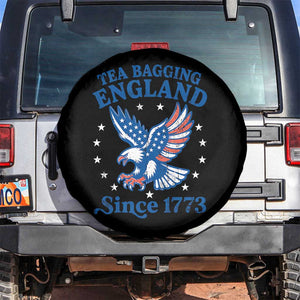 Tea Bagging England Since 1773 Spare Tire Cover Patriotic Eagle 4th of July