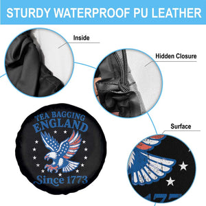 Tea Bagging England Since 1773 Spare Tire Cover Patriotic Eagle 4th of July