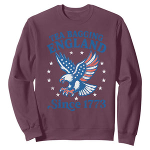 Tea Bagging England Since 1773 Sweatshirt Patriotic Eagle 4th of July