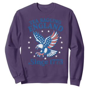 Tea Bagging England Since 1773 Sweatshirt Patriotic Eagle 4th of July