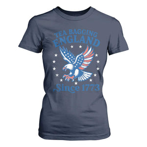 Tea Bagging England Since 1773 T Shirt For Women Patriotic Eagle 4th of July