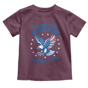 Tea Bagging England Since 1773 Toddler T Shirt Patriotic Eagle 4th of July