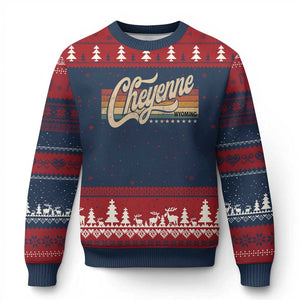Cheyenne Wyoming Pride Retro Vintage WY State Ugly Christmas Sweater