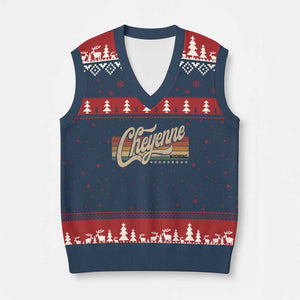 Cheyenne Wyoming Pride Retro Vintage WY State V-Neck Knit Sweater Vest