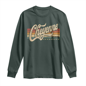 Cheyenne Wyoming Pride Retro Vintage WY State Long Sleeve Shirt