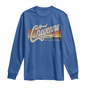 Cheyenne Wyoming Pride Retro Vintage WY State Long Sleeve Shirt