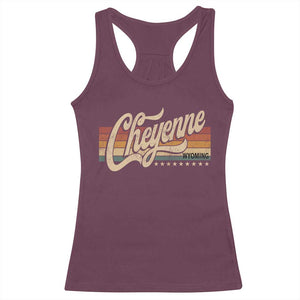 Cheyenne Wyoming Pride Retro Vintage WY State Racerback Tank Top