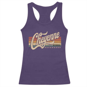 Cheyenne Wyoming Pride Retro Vintage WY State Racerback Tank Top