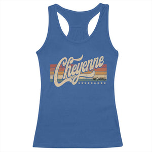 Cheyenne Wyoming Pride Retro Vintage WY State Racerback Tank Top