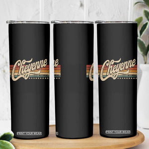 Cheyenne Wyoming Pride Retro Vintage WY State Skinny Tumbler