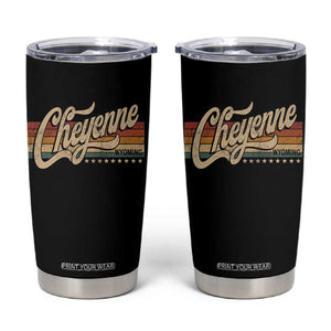 Cheyenne Wyoming Pride Retro Vintage WY State Tumbler Cup
