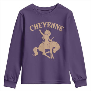 Cheyenne State Native American Cowboy Rodeo Youth Sweatshirt TS11 Purple Print Your Wear