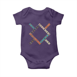 Northern Cheyenne Tribe Flag Montana Tribal Pattern Baby Onesie TS11 Purple Print Your Wear