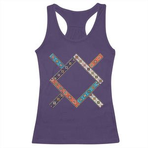 Northern Cheyenne Tribe Flag Montana Tribal Pattern Racerback Tank Top TS11 Purple Print Your Wear