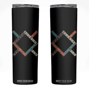 Northern Cheyenne Tribe Flag Montana Tribal Pattern Skinny Tumbler TS11 Black Print Your Wear