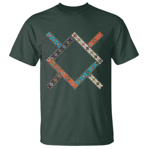 Northern Cheyenne Tribe Flag Montana Tribal Pattern T Shirt TS11 Dark Forest Green Print Your Wear