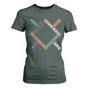 Northern Cheyenne Tribe Flag Montana Tribal Pattern T Shirt For Women TS11 Dark Forest Green Print Your Wear