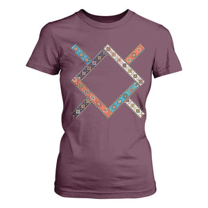Northern Cheyenne Tribe Flag Montana Tribal Pattern T Shirt For Women TS11 Maroon Print Your Wear