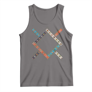 Northern Cheyenne Tribe Flag Montana Tribal Pattern Tank Top TS11 Deep Heather Print Your Wear