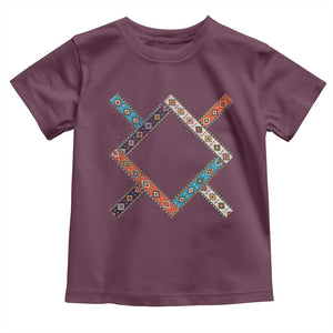 Northern Cheyenne Tribe Flag Montana Tribal Pattern Toddler T Shirt TS11 Maroon Print Your Wear