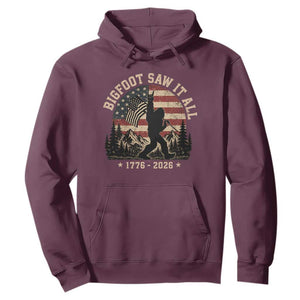 Bigfoot Saw It All 250 Years 1776 2026 4th of July Hoodie TS11 Maroon Print Your Wear