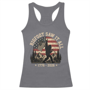 Bigfoot Saw It All 250 Years 1776 2026 4th of July Racerback Tank Top TS11 Charcoal Print Your Wear