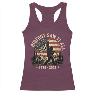 Bigfoot Saw It All 250 Years 1776 2026 4th of July Racerback Tank Top TS11 Maroon Print Your Wear
