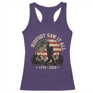 Bigfoot Saw It All 250 Years 1776 2026 4th of July Racerback Tank Top TS11 Purple Print Your Wear