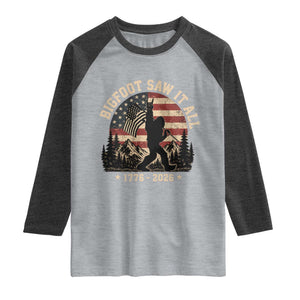 Bigfoot Saw It All 250 Years 1776 2026 4th of July Raglan Shirt