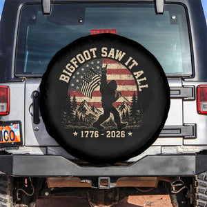 Bigfoot Saw It All 250 Years 1776 2026 4th of July Spare Tire Cover TS11 No hole Black Print Your Wear