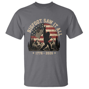 Bigfoot Saw It All 250 Years 1776 2026 4th of July T Shirt TS11 Charcoal Print Your Wear