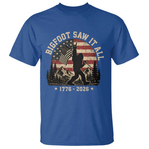 Bigfoot Saw It All 250 Years 1776 2026 4th of July T Shirt TS11 Royal Blue Print Your Wear