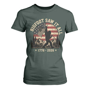 Bigfoot Saw It All 250 Years 1776 2026 4th of July T Shirt For Women