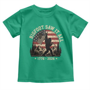 Bigfoot Saw It All 250 Years 1776 2026 4th of July Toddler T Shirt