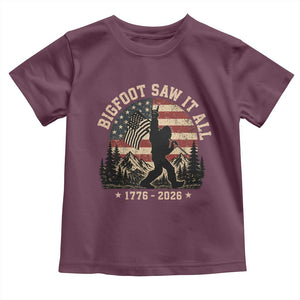 Bigfoot Saw It All 250 Years 1776 2026 4th of July Toddler T Shirt