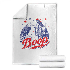 Boop Statue of Liberty and Eagle 4th of July Throw Blanket