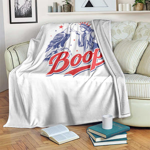Boop Statue of Liberty and Eagle 4th of July Throw Blanket