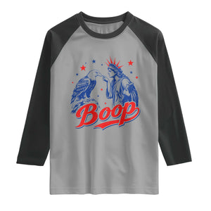Boop Statue of Liberty and Eagle 4th of July Raglan Shirt