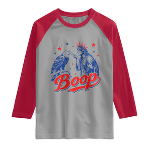 Boop Statue of Liberty and Eagle 4th of July Raglan Shirt