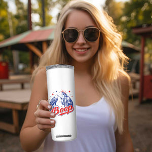 Boop Statue of Liberty and Eagle 4th of July Skinny Tumbler