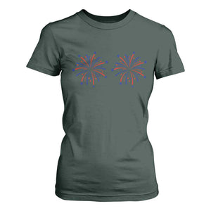 Funny Fireworks 4th of July Adult Humor T Shirt For Women Just Here for The Fireworks