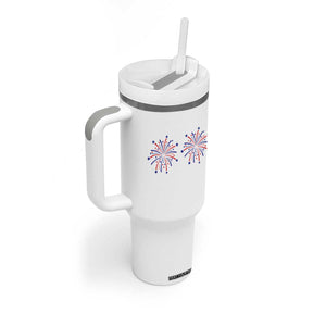 Funny Fireworks 4th of July Adult Humor Tumbler With Handle Just Here for The Fireworks