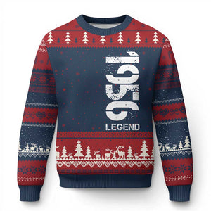 Vintage 1956 Legend Ugly Christmas Sweater 70th Birthday Gifts Special Milestone TS11 Navy Red Print Your Wear