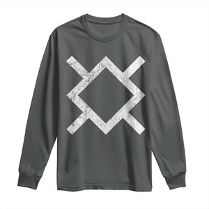Vintage Northern Cheyenne Tribe Flag Montana Morning Star Symbol Long Sleeve Shirt TS11 Dark Heather Print Your Wear