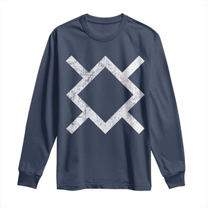Vintage Northern Cheyenne Tribe Flag Montana Morning Star Symbol Long Sleeve Shirt TS11 Navy Print Your Wear