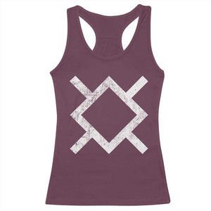 Vintage Northern Cheyenne Tribe Flag Montana Morning Star Symbol Racerback Tank Top TS11 Maroon Print Your Wear