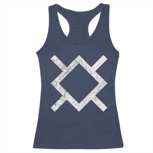 Vintage Northern Cheyenne Tribe Flag Montana Morning Star Symbol Racerback Tank Top TS11 Navy Print Your Wear