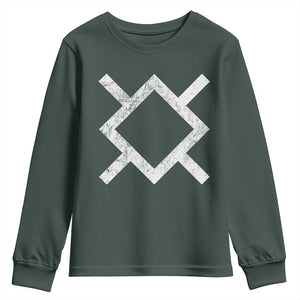 Vintage Northern Cheyenne Tribe Flag Montana Morning Star Symbol Youth Sweatshirt TS11 Dark Forest Green Print Your Wear