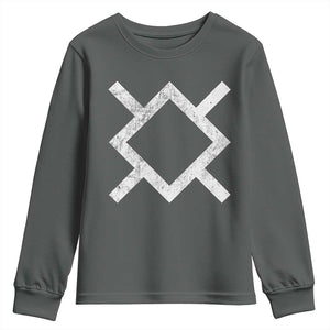 Vintage Northern Cheyenne Tribe Flag Montana Morning Star Symbol Youth Sweatshirt TS11 Dark Heather Print Your Wear